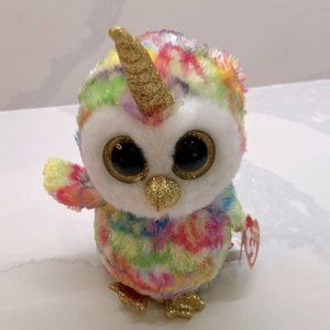 NWT owl unicorn Ty beanie